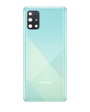 Replacement Back Cover Glass With Camera Lens Compatible For Samsung Galaxy A71 (A715 / 2020) (Service Pack) (Prism Crush Blue)