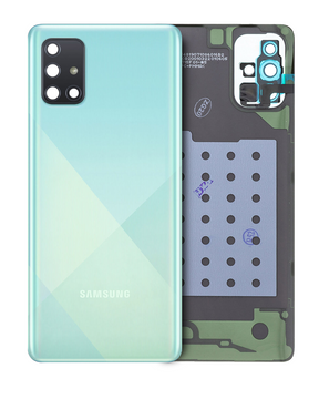Replacement Back Cover Glass With Camera Lens Compatible For Samsung Galaxy A71 (A715 / 2020) (Service Pack) (Prism Crush Blue)