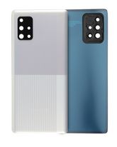 Replacement Back Cover Glass With Camera Lens Compatible For Samsung Galaxy A71 (A715 / 2020) (Service Pack) (Prism Crush Silver)