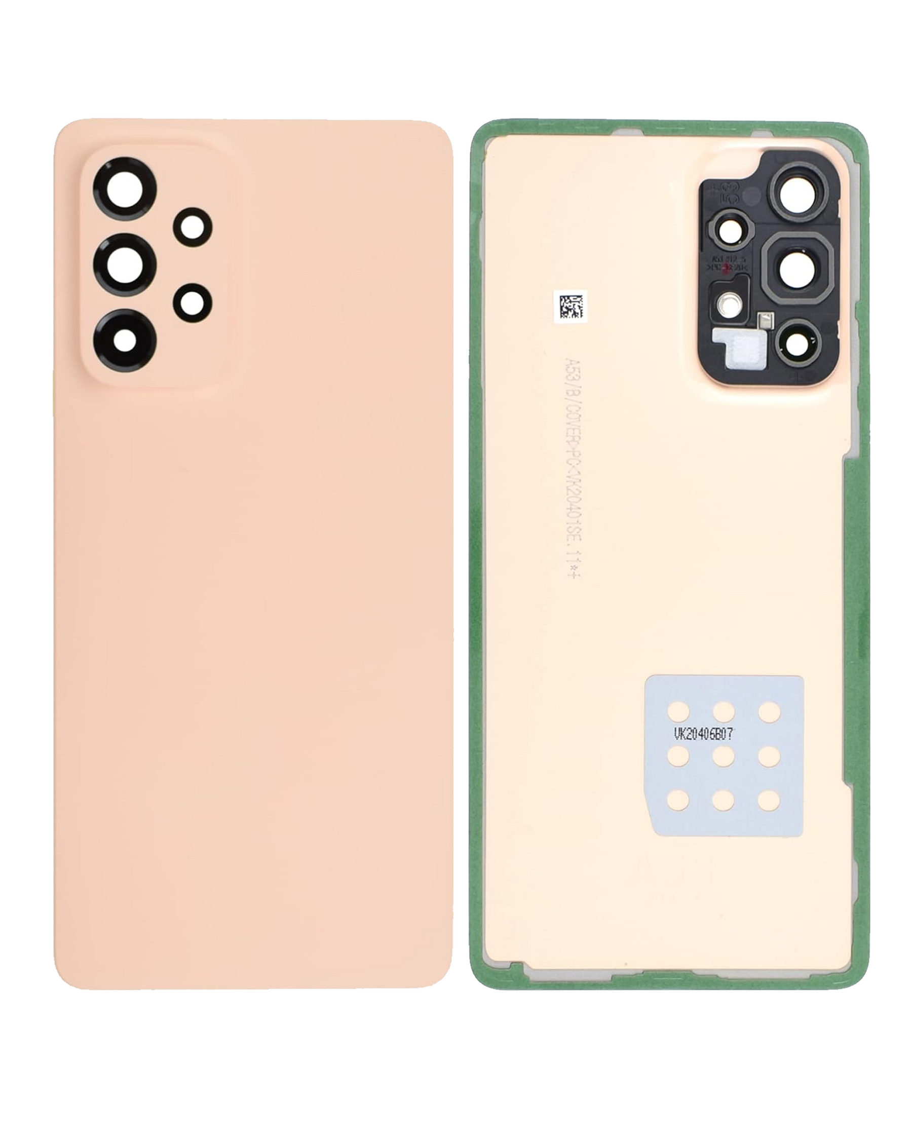 Replacement Back Cover Glass With Camera Lens Compatible For Samsung Galaxy A53 5G (A536 / 2022) (Service Pack) (Peach)