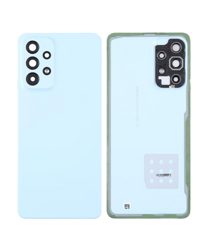 Replacement Back Cover Glass With Camera Lens Compatible For Samsung Galaxy A53 5G (A536 / 2022) (Service Pack) (Blue)