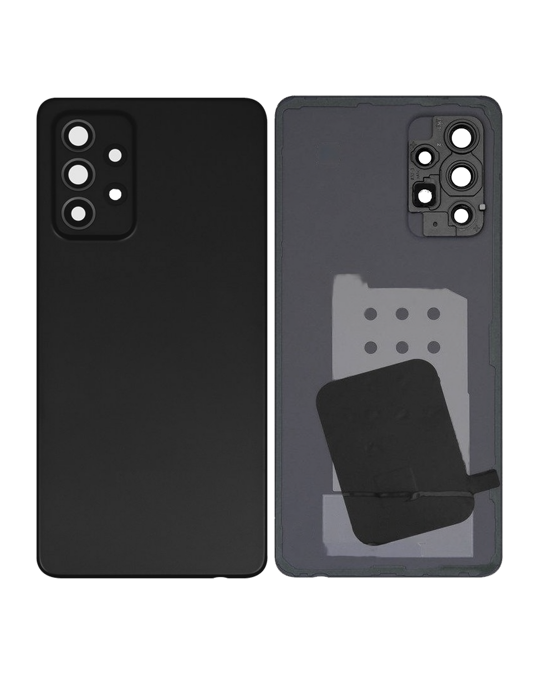 Replacement Back Cover Glass With Camera Lens Compatible For Samsung Galaxy A52s (A528 / 2021) (Service Pack) (Awesome Black)