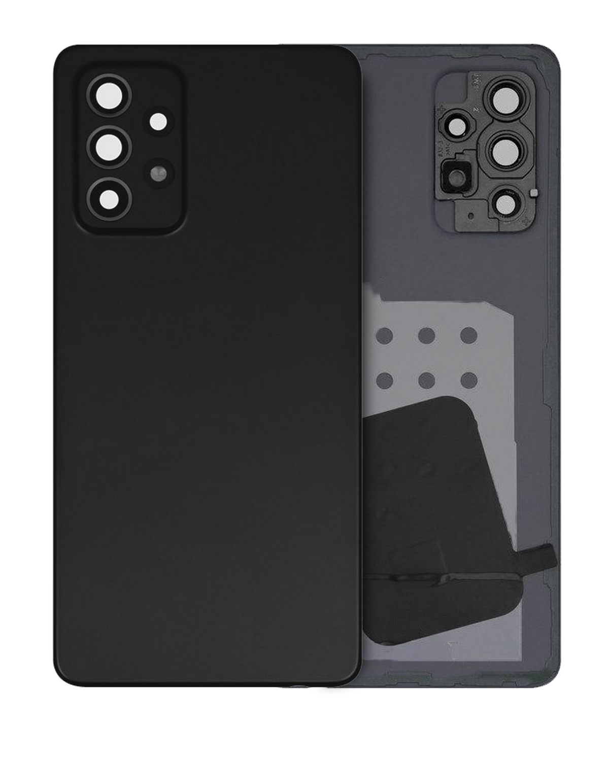 Replacement Back Cover Glass With Camera Lens Compatible For Samsung Galaxy A52s (A528 / 2021) (Service Pack) (Awesome Black)