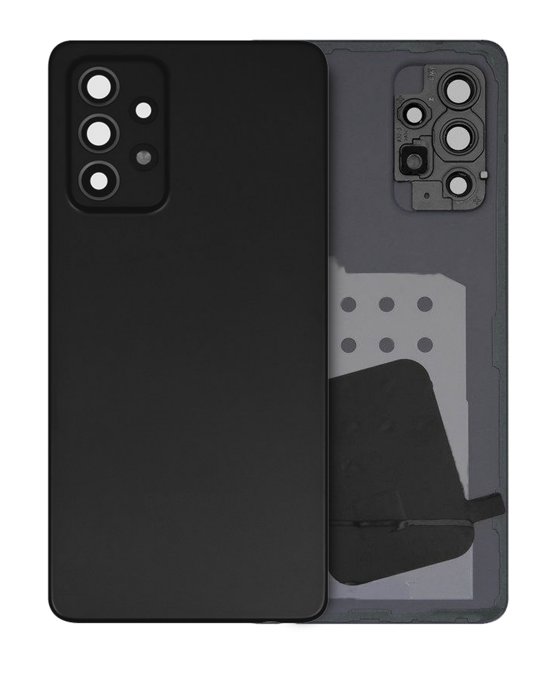 Replacement Back Cover Glass With Camera Lens Compatible For Samsung Galaxy A52s (A528 / 2021) (Service Pack) (Awesome Black)