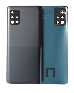 Back Cover Glass With Camera Lens Replacement Compatible For Samsung Galaxy A51 5G (A516 / 2020) (Service Pack) (Black)