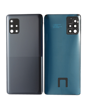 Back Cover Glass With Camera Lens Replacement Compatible For Samsung Galaxy A51 5G (A516 / 2020) (Service Pack) (Black)