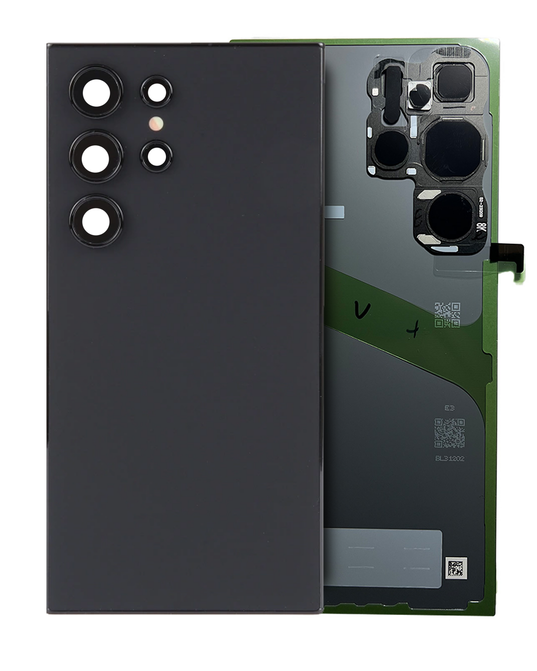 Back Cover Glass Replacement With Camera Lens Compatible For Samsung Galaxy S24 Ultra (Service Pack) (Titanium Black)