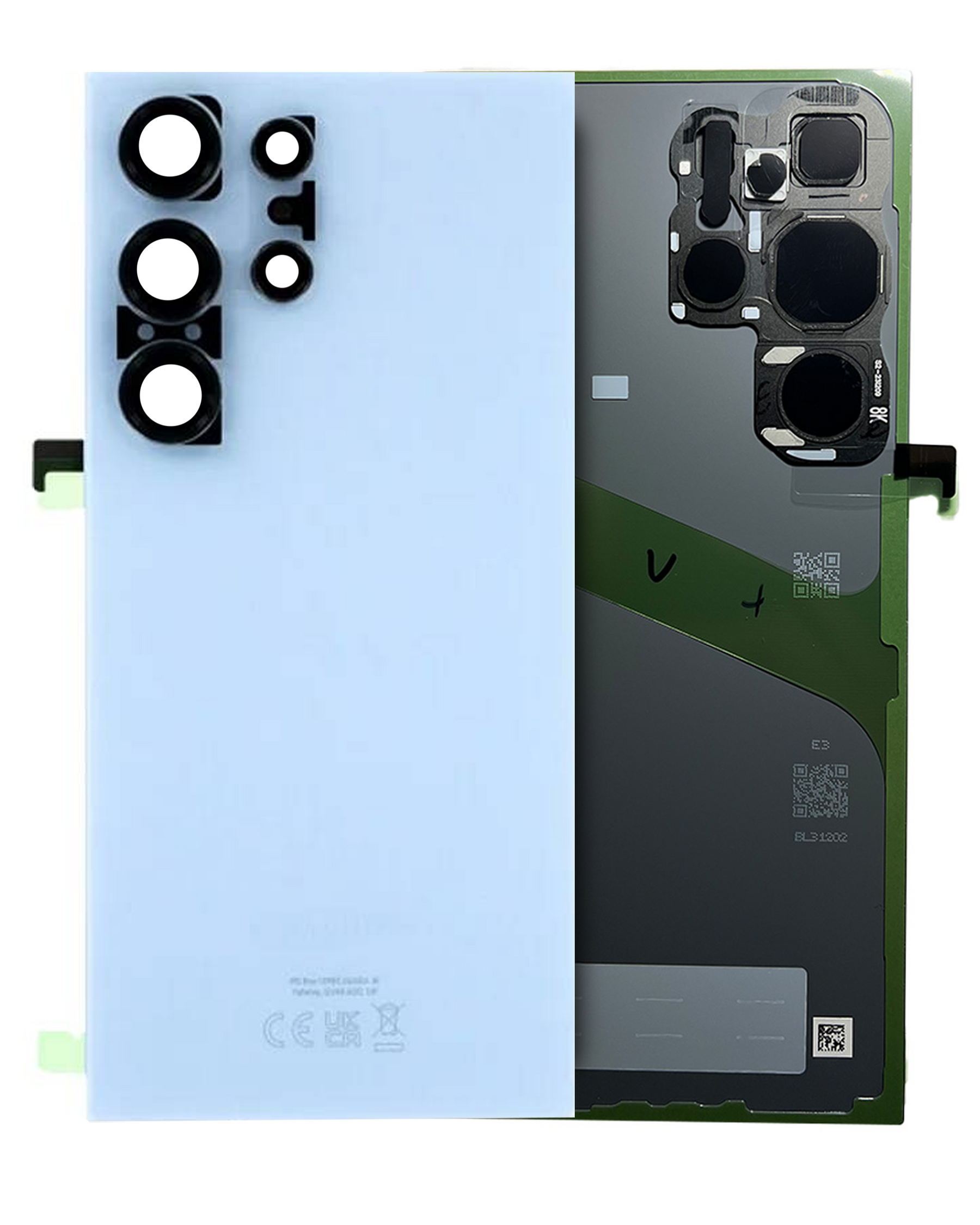 Back Cover Glass Replacement  With Camera Lens Compatible For Samsung Galaxy S24 Ultra  (Service Pack) (Sapphire Blue)