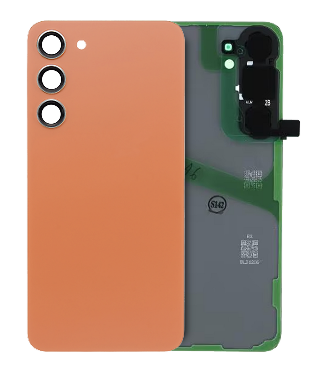 Back Cover Glass Replacement With Camera Lens Compatible For Samsung Galaxy S24 Plus (Service Pack) (Sandstone Orange)