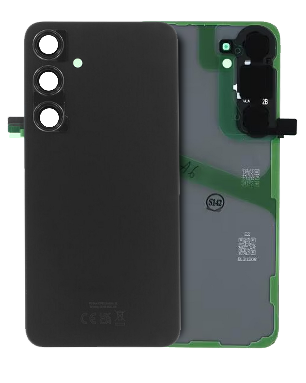 Back Cover Glass Replacement With Camera Lens Compatible For Samsung Galaxy S24 Plus   (Service Pack) (Onyx Black)