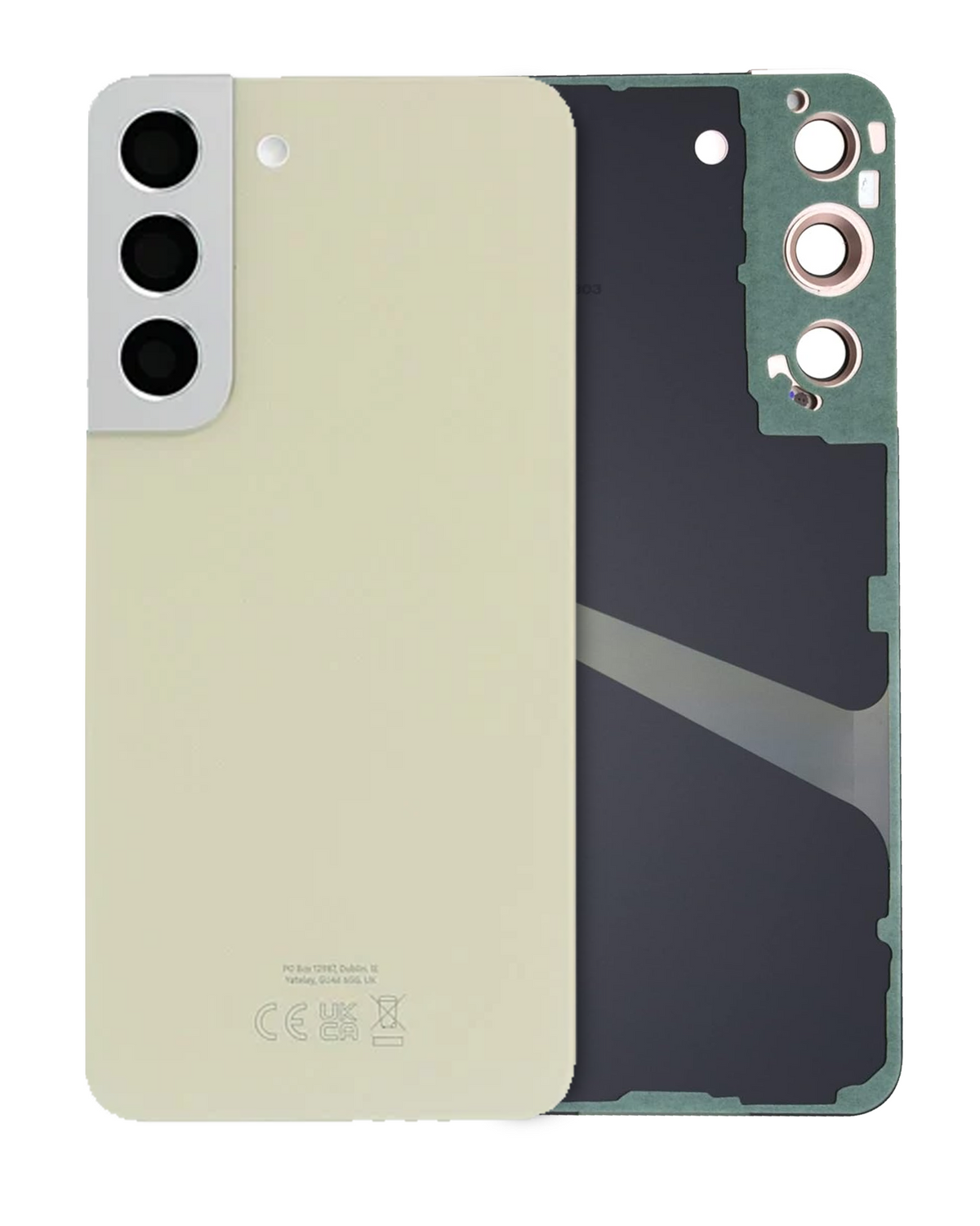 Back Cover Glass With Camera Lens Compatible For Samsung Galaxy S22 Replacement(Service Pack) (Cream)