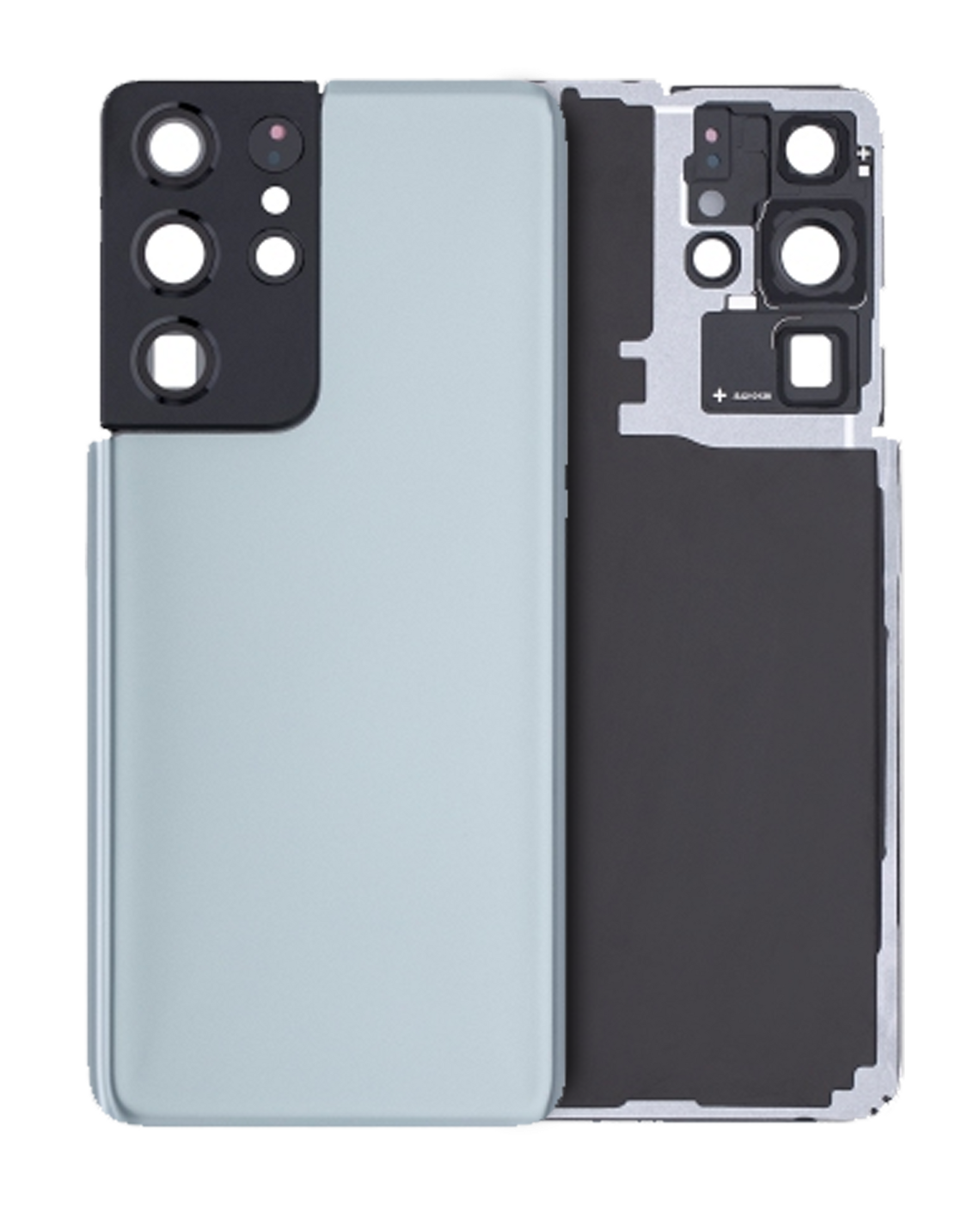 Replacement Back Cover Glass With Camera Lens Compatible For Samsung Galaxy S21 Ultra (Service Pack) (Phantom Titanium)