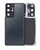 Replacement Back Cover Glass With Camera Lens Compatible For Samsung Galaxy S21 Ultra (Service Pack) (Phantom Navy)