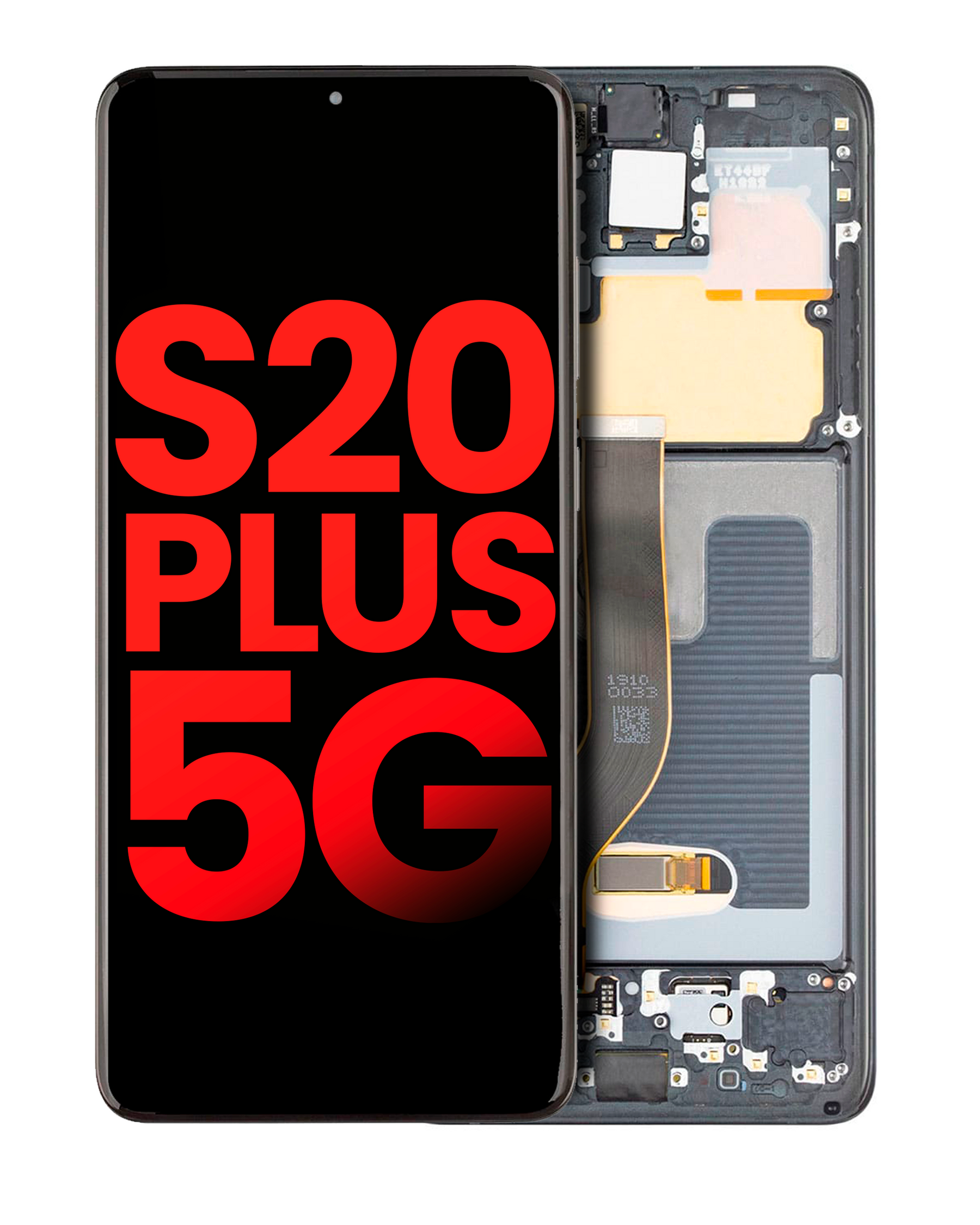 Replacement OLED Assembly With Frame Compatible For Samsung Galaxy S20 Plus 5G (Vemake) (Cosmic Black)