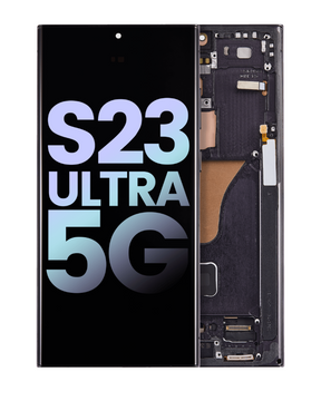 OLED Assembly With Frame Compatible For Samsung Galaxy S23 Ultra 5G Replacement (US & International) (Service Pack) (Phantom Black)