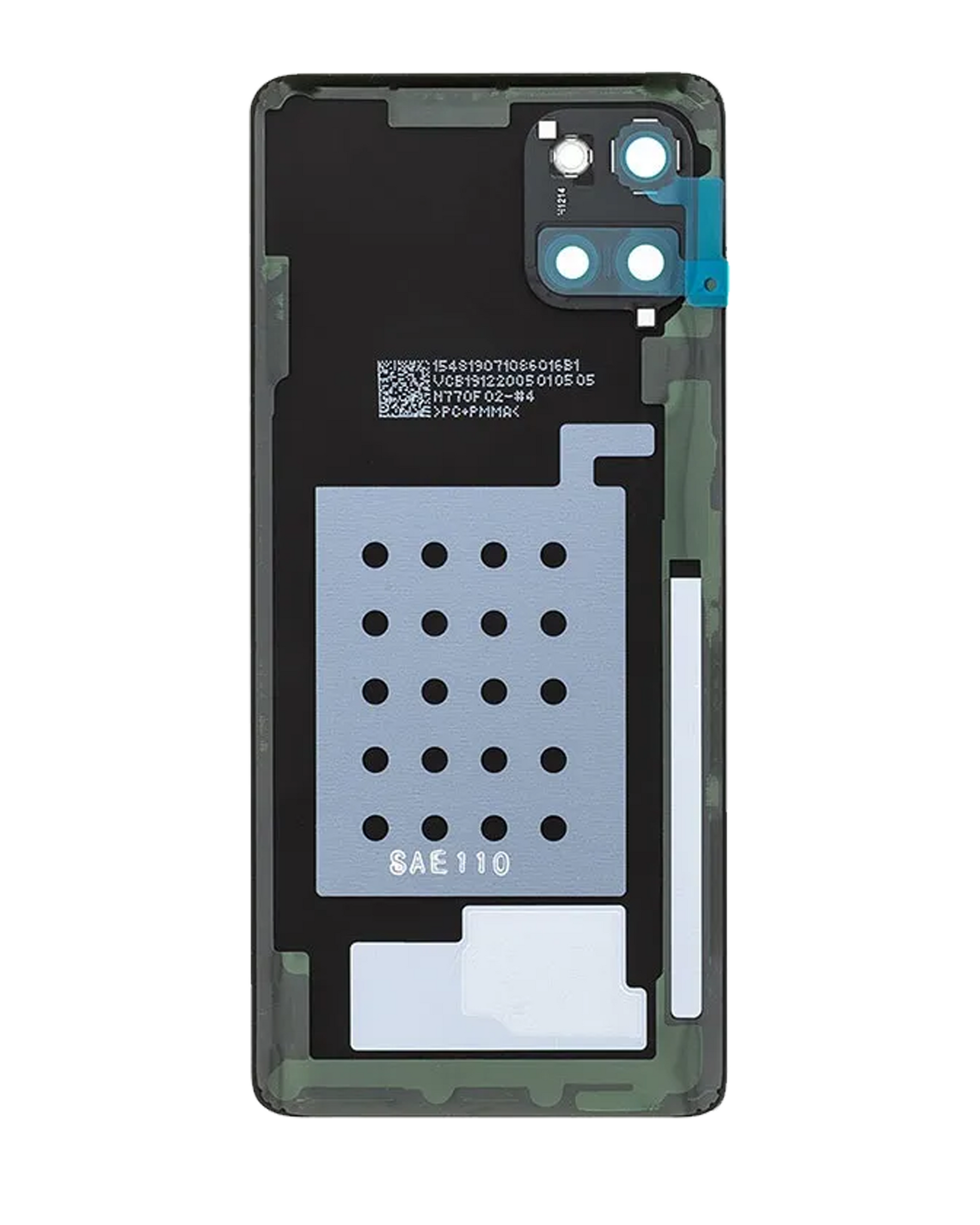 Replacement Back Cover Glass With Camera Lens Compatible For Samsung Galaxy Note 10 Lite (Service Pack) (Aura Black)