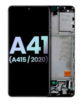 LCD Assembly With Frame Compatible For Samsung Galaxy A41 (A415 / 2020) (Service Pack) (Prism Crush Black)