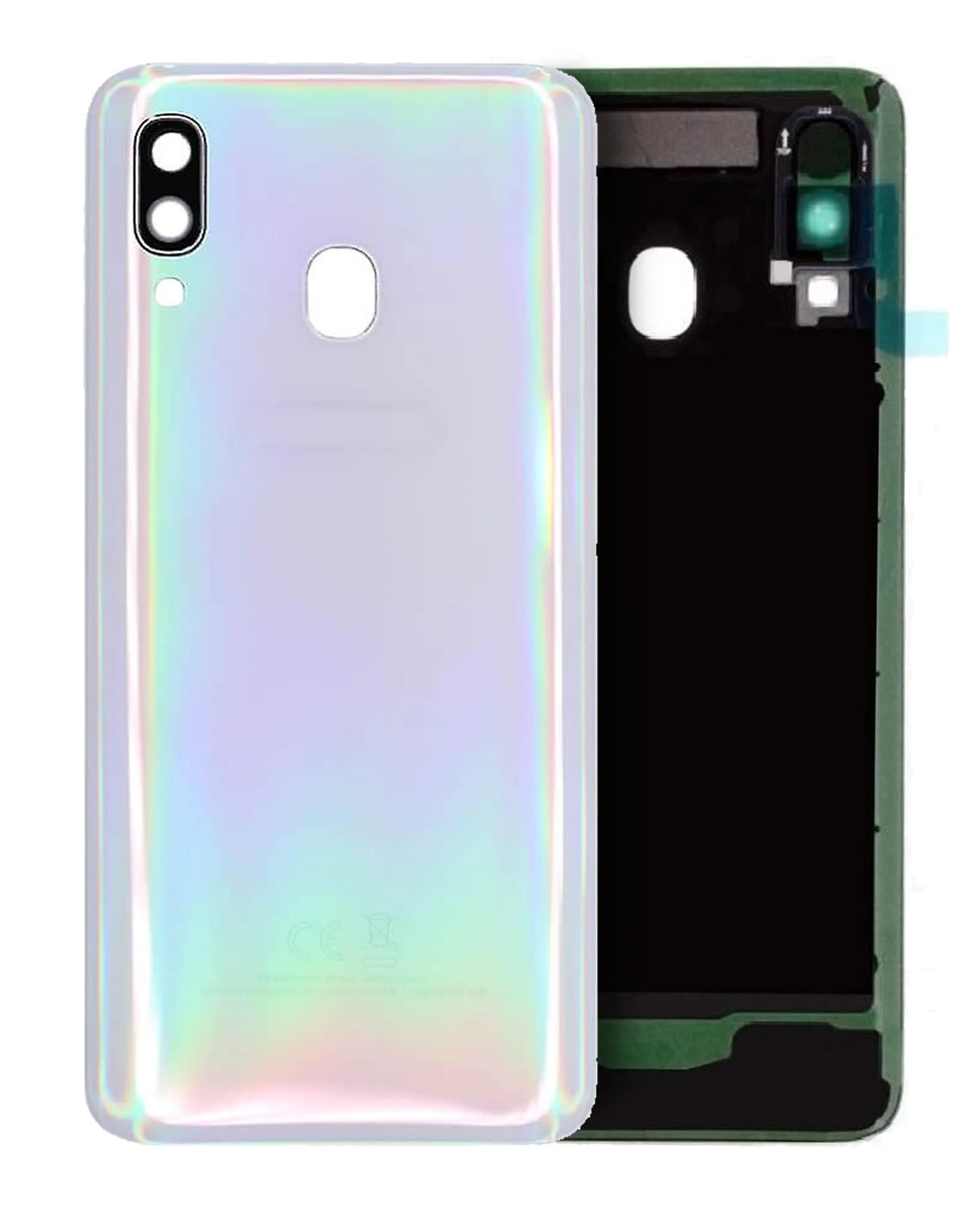 Back Cover Glass With Camera Lens Compatible For Samsung Galaxy A40 (A405 / 2019) (Service Pack) (White)