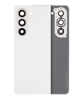 Replacement Back Cover Glass With Camera Lens Compatible For Samsung Galaxy Z Fold 5 (Service Pack) (Cream)