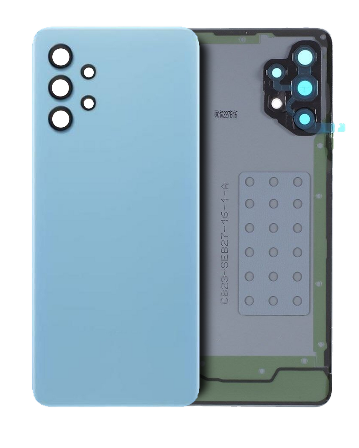 Back Cover Glass With Camera Lens Compatible For Samsung Galaxy A32 4G (A325 / 2021) (Service Pack) (Awesome Blue)