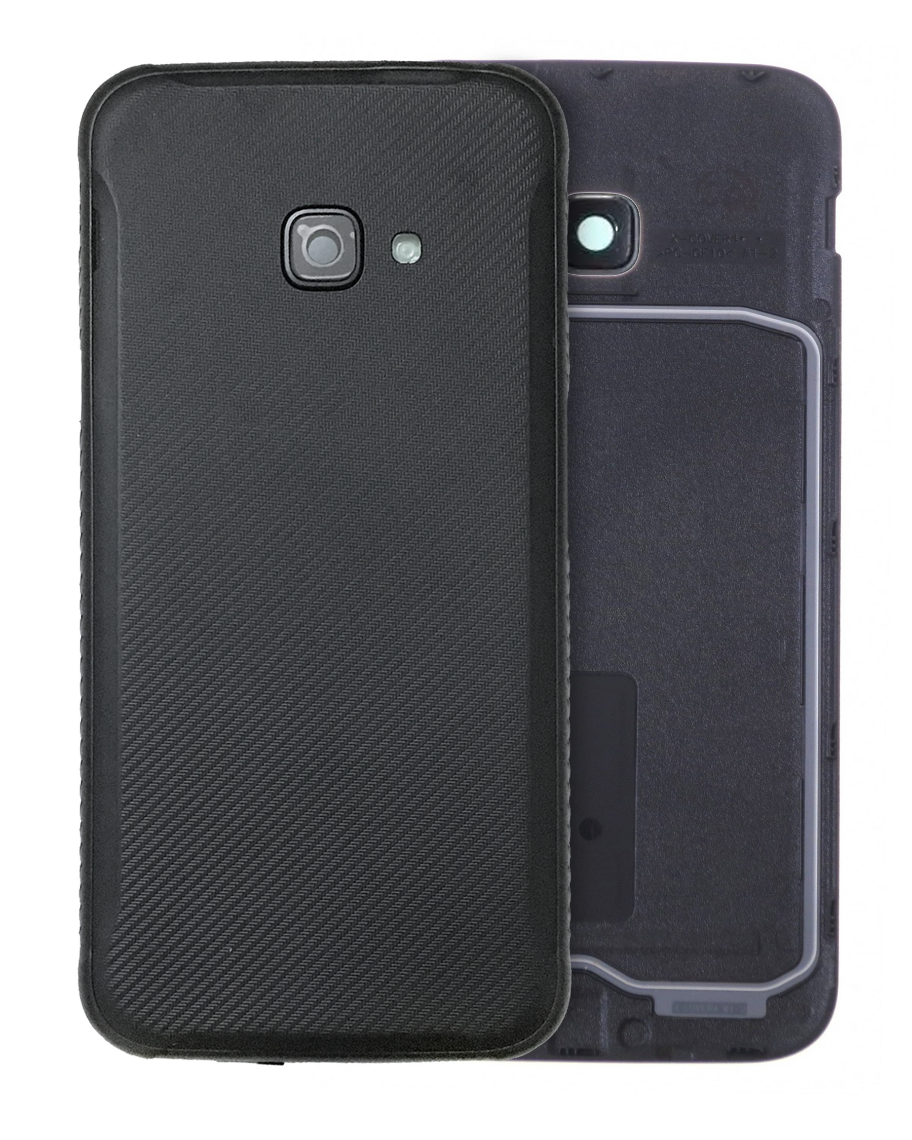 Replacement Back Cover Glass With Camera Lens Compatible For Samsung Galaxy Xcover 4 (Service Pack) (Black)