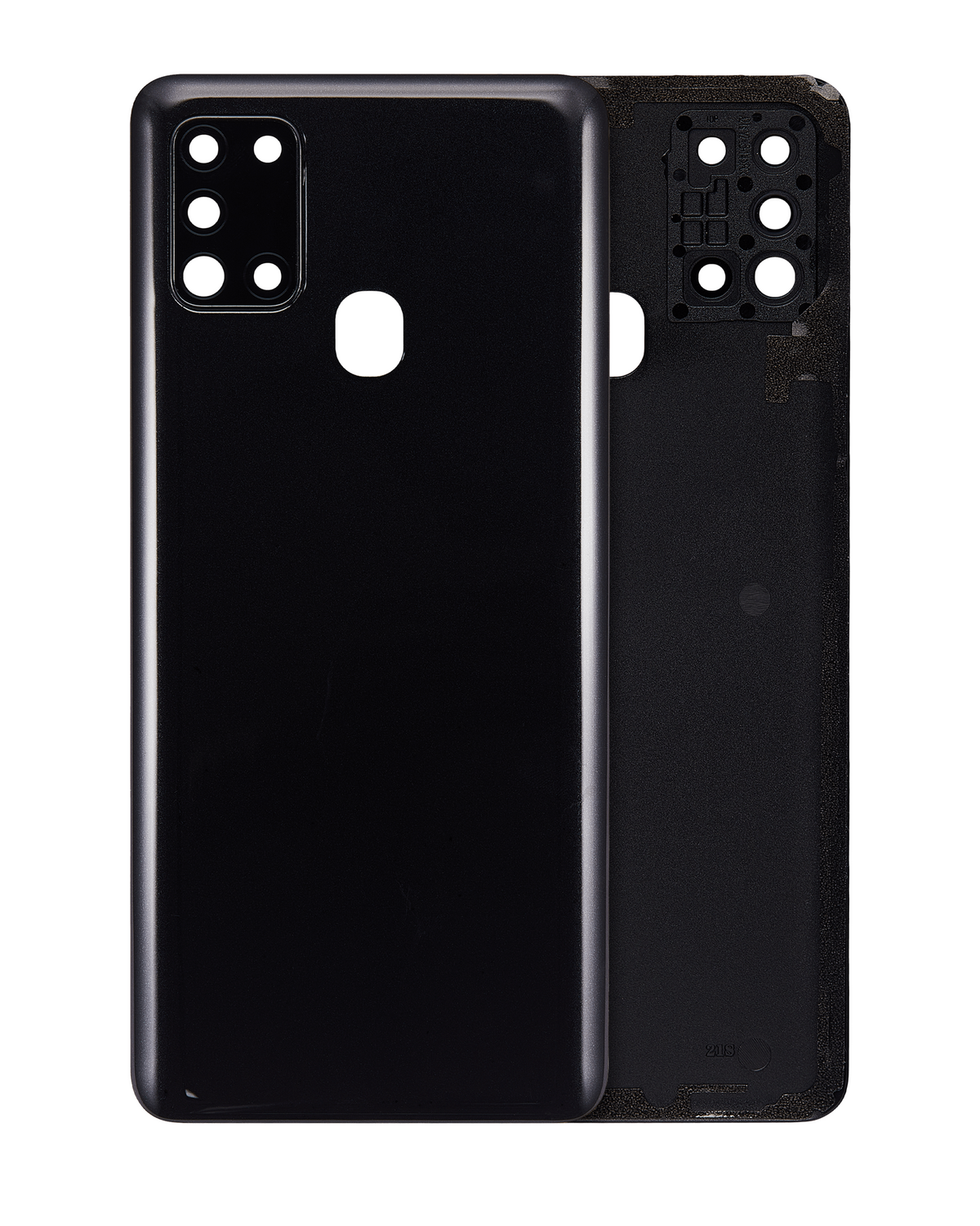 Back Cover Glass With Camera Lens Compatible For Samsung Galaxy A21s (A217 / 2020) (Service Pack) (Black)
