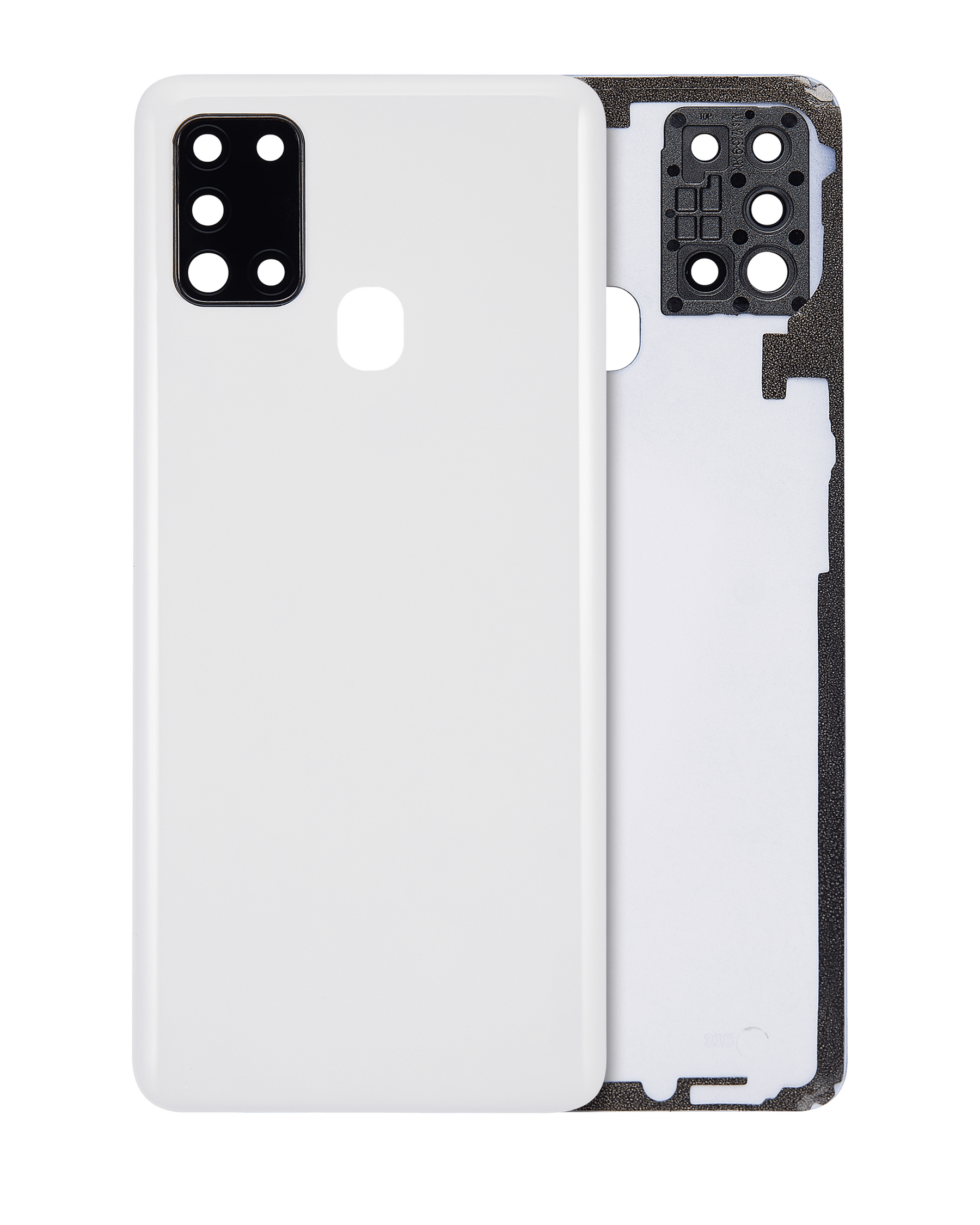Back Cover Glass With Camera Lens Compatible For Samsung Galaxy A21s (A217 / 2020) (Service Pack) (White)
