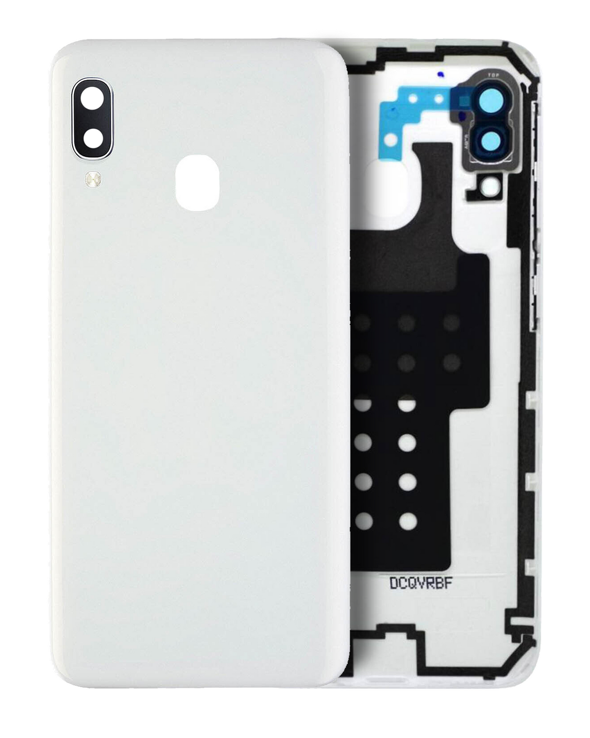 Back Cover Glass With Camera Lens Compatible For Samsung Galaxy A20E (A202 / 2019) (Service Pack) (White)