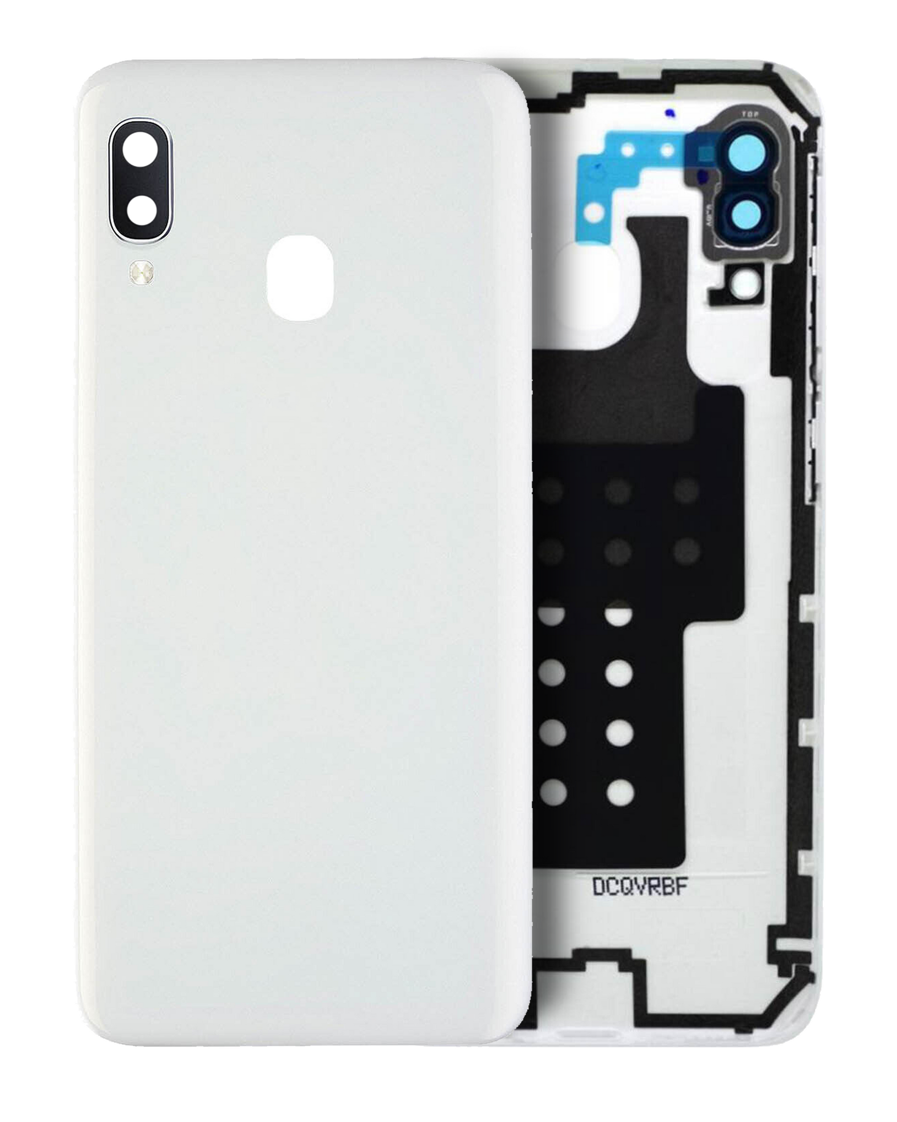 Back Cover Glass With Camera Lens Compatible For Samsung Galaxy A20E (A202 / 2019) (Service Pack) (White)
