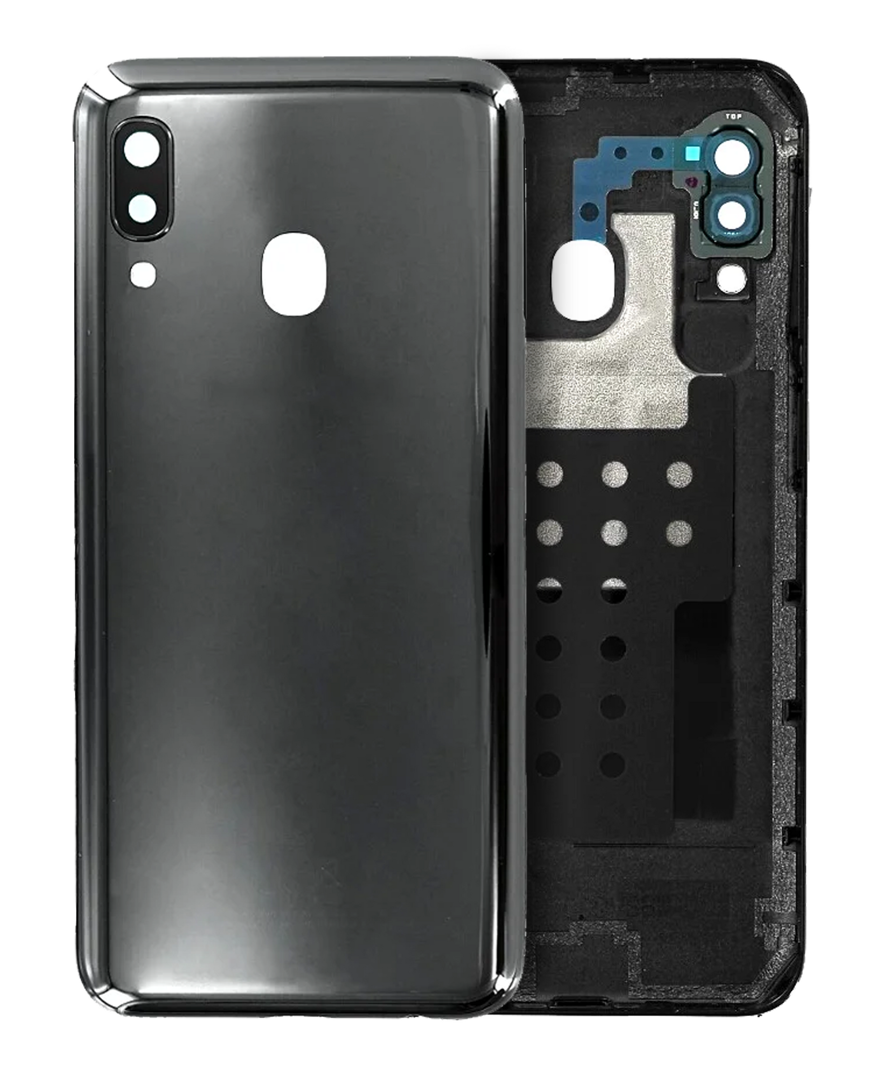 Back Cover Glass With Camera Lens Compatible For Samsung Galaxy A20E (A202 / 2019) (Service Pack) (Black)