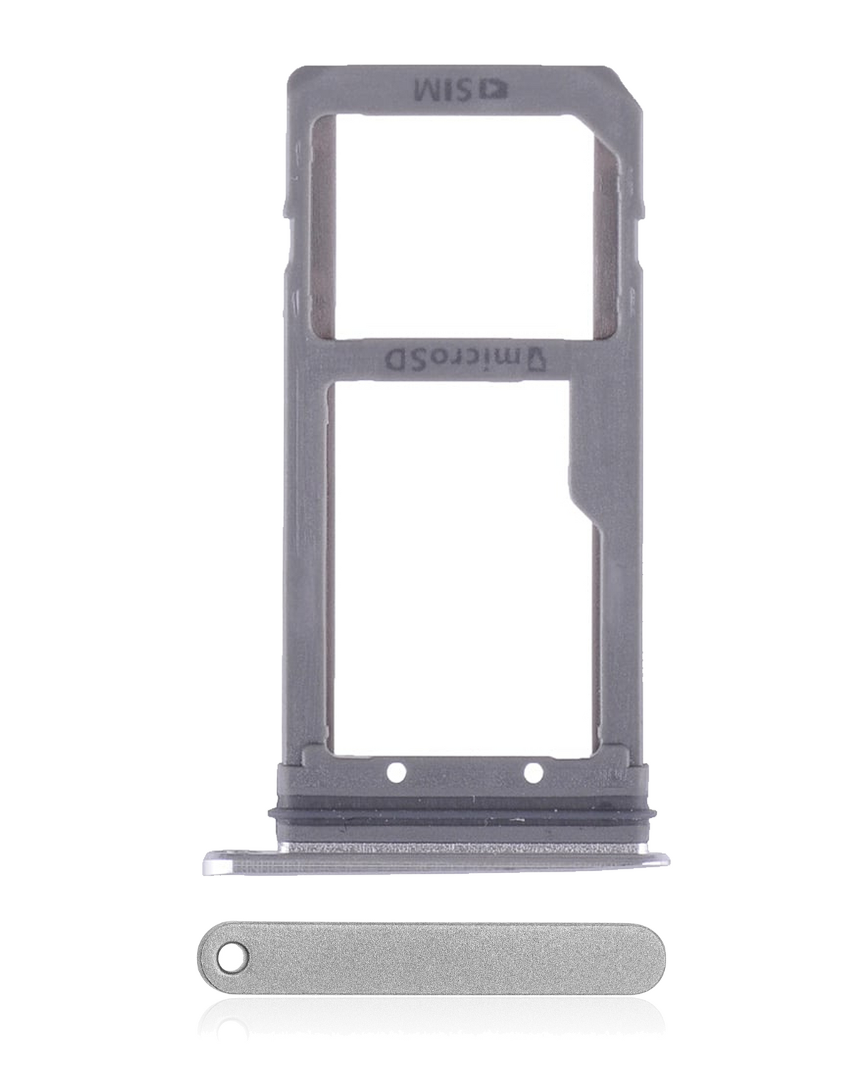 Single Sim Card Tray Replacement Compatible For Samsung Galaxy S7 (Silver)