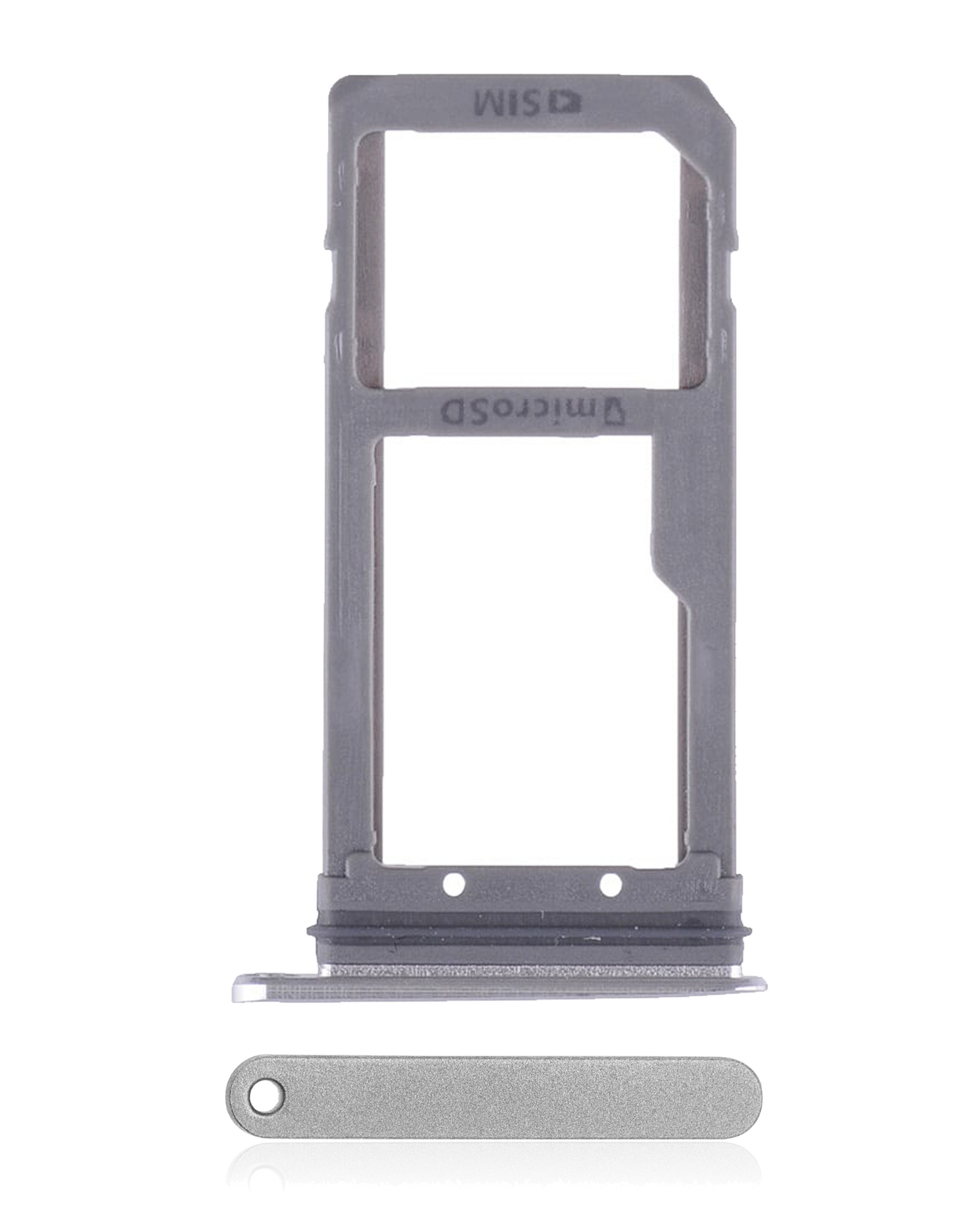 Single Sim Card Tray Replacement Compatible For Samsung Galaxy S7 (Silver)