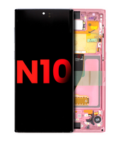 OLED Assembly With Frame Compatible For Samsung Galaxy Note 10 Replacement  (Vemake) (Aura Pink)