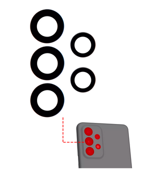 Back Camera Lens (Glass Only) With Adhesive Compatible For Samsung Galaxy A33 5G (A336 / 2022)