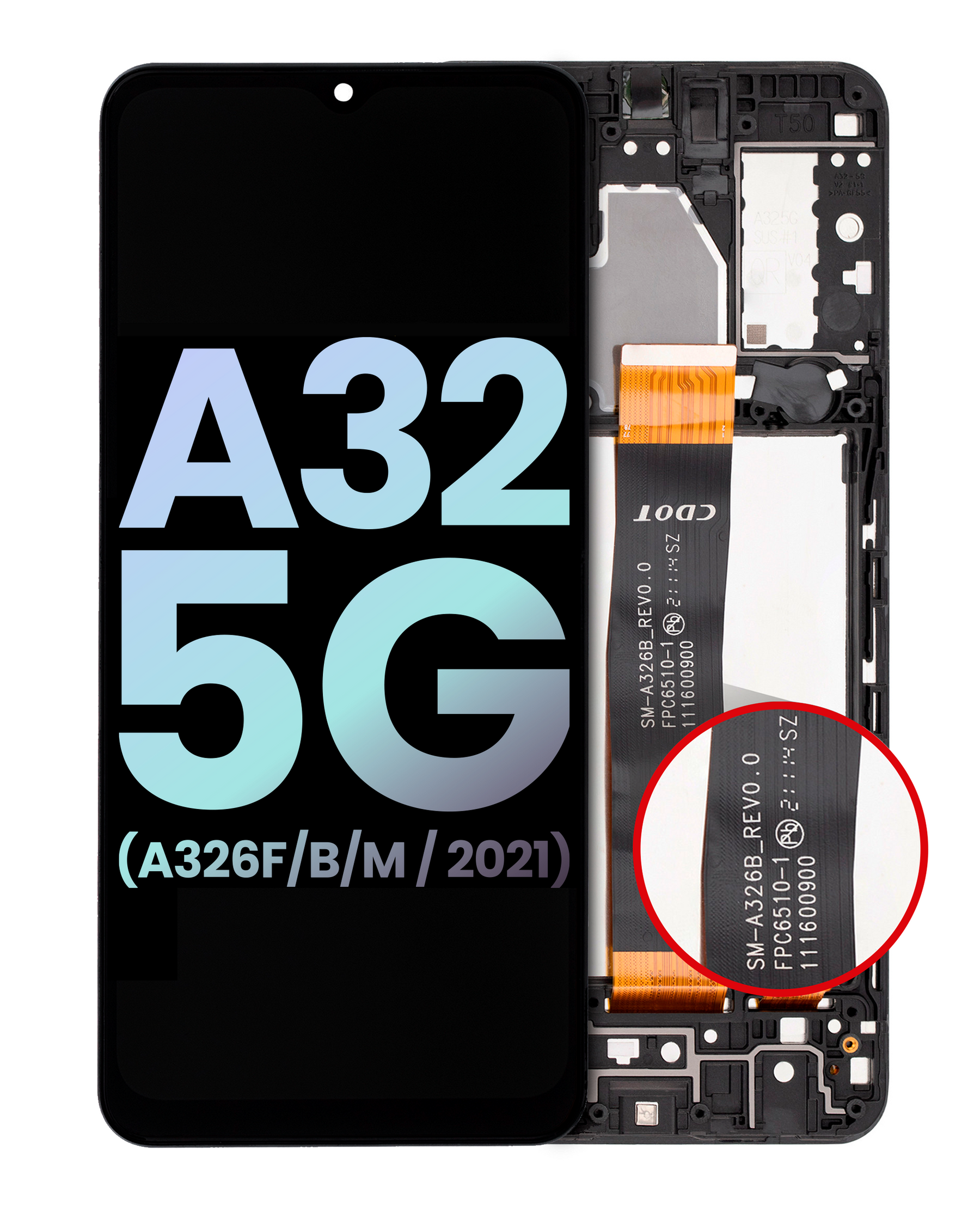 LCD Assembly With Frame Compatible For Samsung Galaxy A32 5G (A326F/B/M / 2021) (International Dual Sim Model) (Service Pack) (Awesome Black)