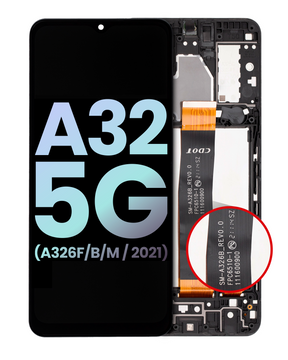 LCD Assembly With Frame Compatible For Samsung Galaxy A32 5G (A326F/B/M / 2021) (International Dual Sim Model) (Service Pack) (Awesome Black)