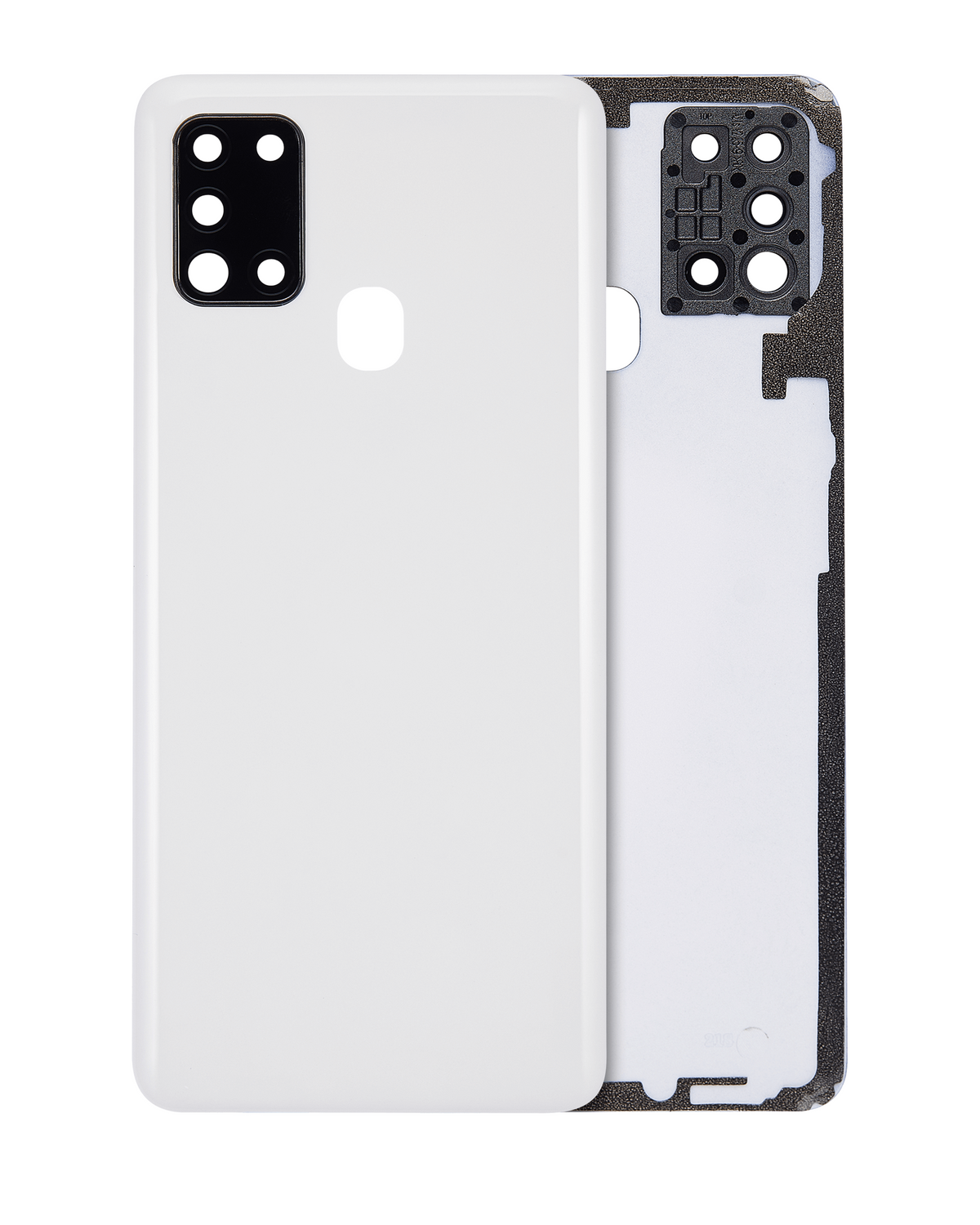 Back cover Glass With Camera Lens Compatible For Samsung Galaxy A21S (A217 / 2020) (Vemake) (White)
