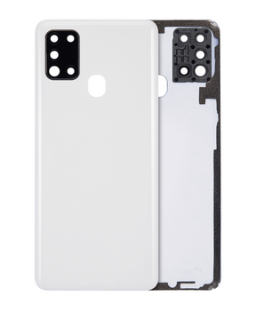 Back cover Glass With Camera Lens Compatible For Samsung Galaxy A21S (A217 / 2020) (Vemake) (White)