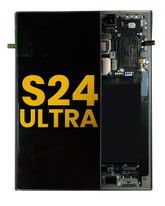 OLED Assembly With Frame Compatible For Samsung Galaxy S24 Ultra Replacement by MacFactory  (Refurbished) (Titanium Gray)