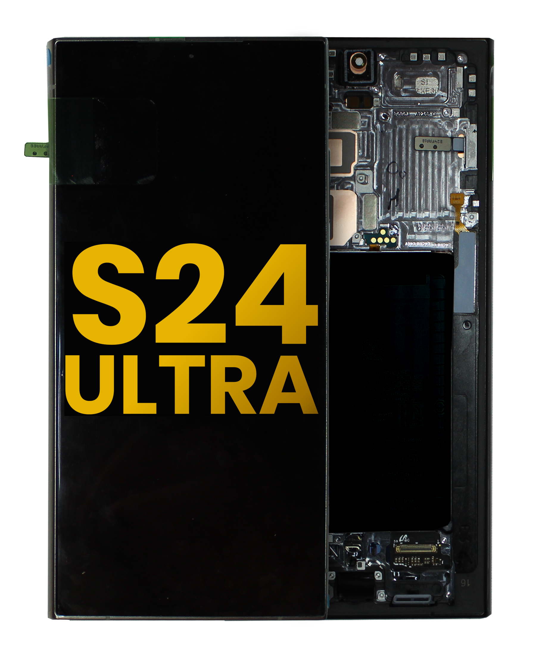 OLED Assembly With Frame Compatible For Samsung Galaxy S24 Ultra Replacement(Refurbished) (Titanium Black)