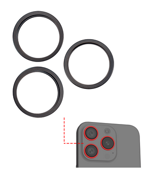 Back Camera Bezel Ring Only Compatible For iPhone 15 Pro (Black Titanium) (3 Piece Set)