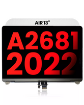 Complete LCD Display Assembly Compatible For MacBook Air 13" (A2681 / Mid 2022) (Aftermarket - Regate) (Silver)