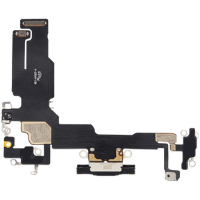 Charging Port Flex Cable Compatible For iPhone 15 (Aftermarket Plus) (Black)