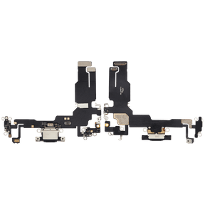 Charging Port Flex Cable Compatible For iPhone 15 (Aftermarket Plus) (Black)