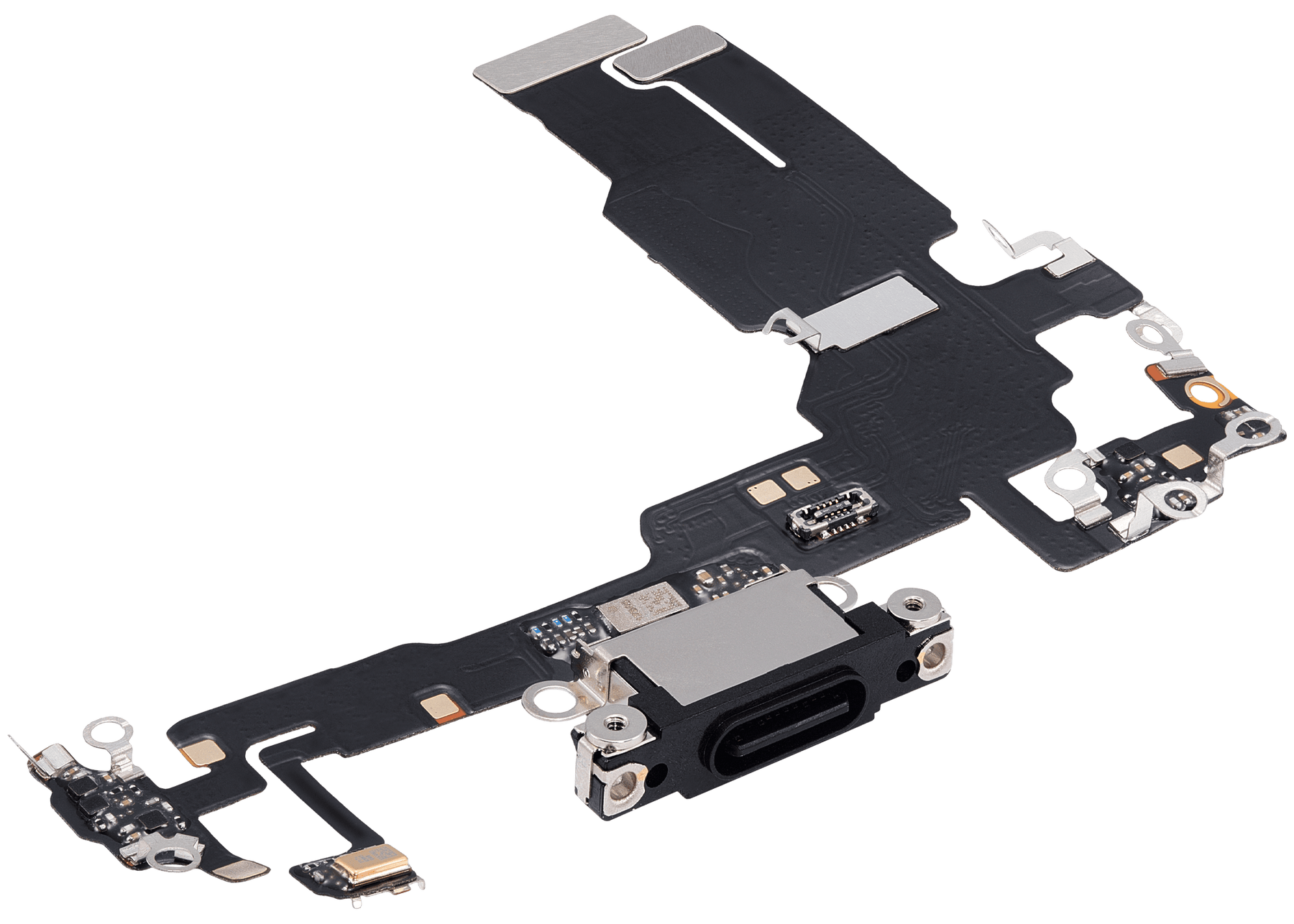 Charging Port Flex Cable Compatible For iPhone 15 (Aftermarket Plus) (Black)