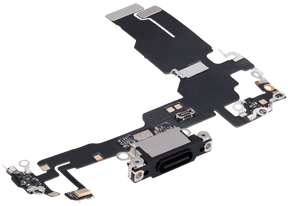 Charging Port Flex Cable Compatible For iPhone 15 (Aftermarket Plus) (Black)