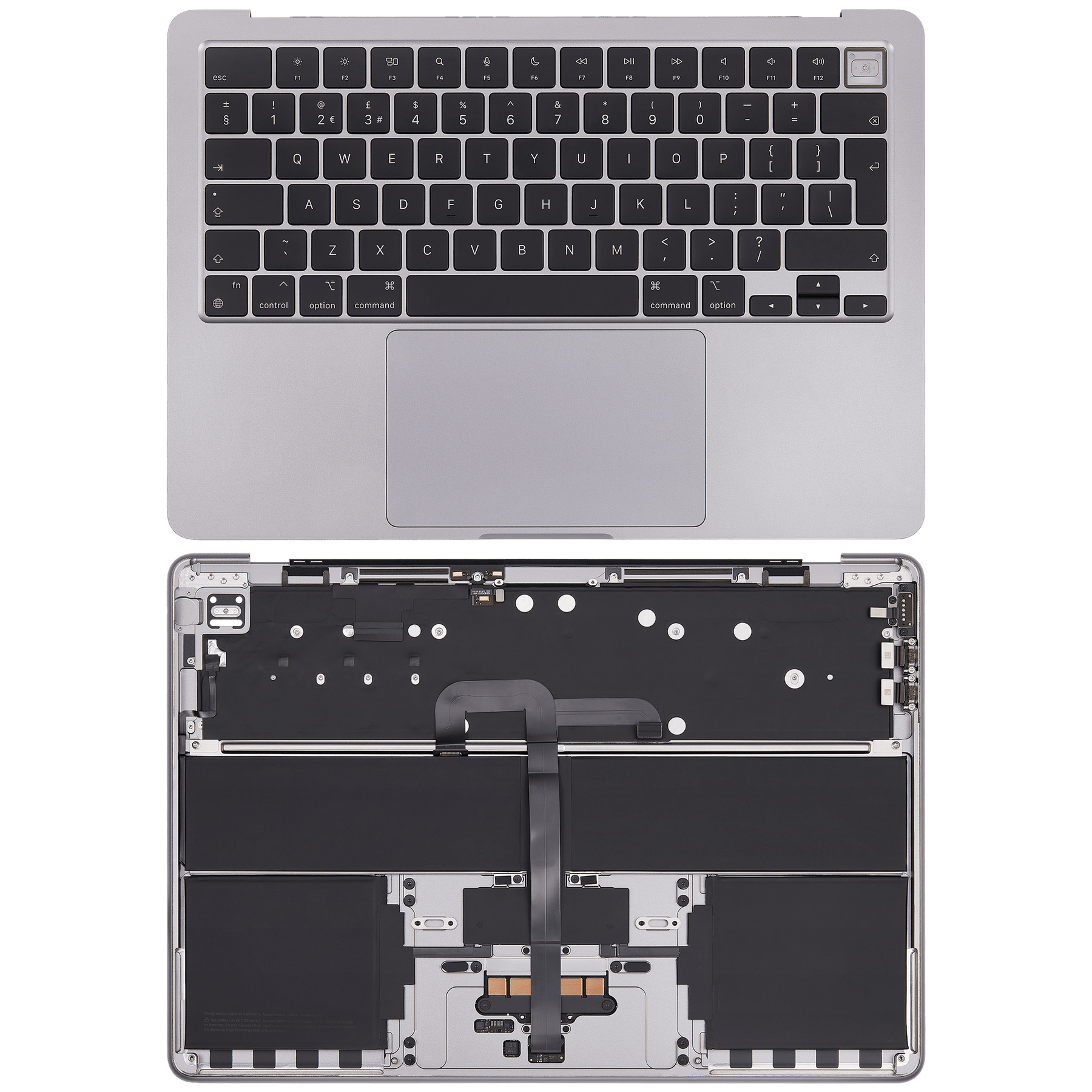 Top Case Assembly With Battery And Keyboard Compatible For MacBook Air 13" (A2681 / Mid 2022) (Space Gray) (UK Keyboard)