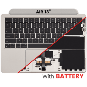 Top Case Assembly With Battery And Keyboard Compatible For MacBook Air 13" (A2681 / Mid 2022) (US Keyboard) (Starlight)