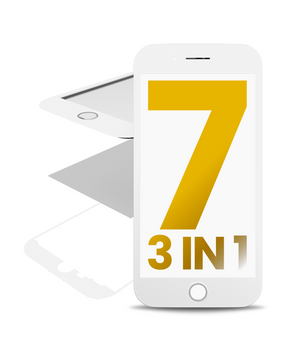 3 in 1 (Glass With OCA Pre-Installed + Frame) Compatible For iPhone 7 (OCA Master) (2 Pack) (White)
