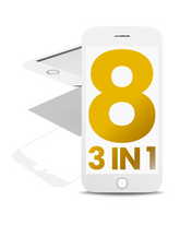 3 in 1 (Glass With OCA Pre-Installed + Frame) Compatible For iPhone 8 (OCA Master) (2 Pack)(White)